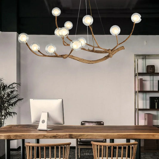 Bymaocar Modern Branch Chandelier Farmhouse Style LED Ceiling Light