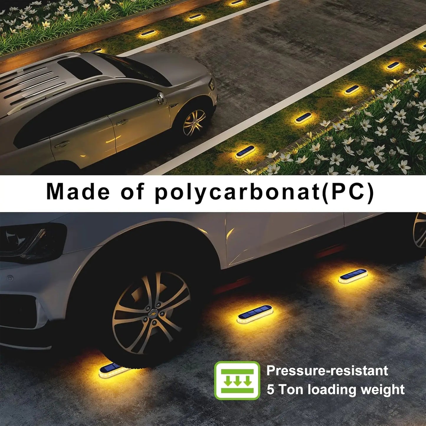 Solar Deck Lights IP68 Waterproof Auto On Off LED Lighting