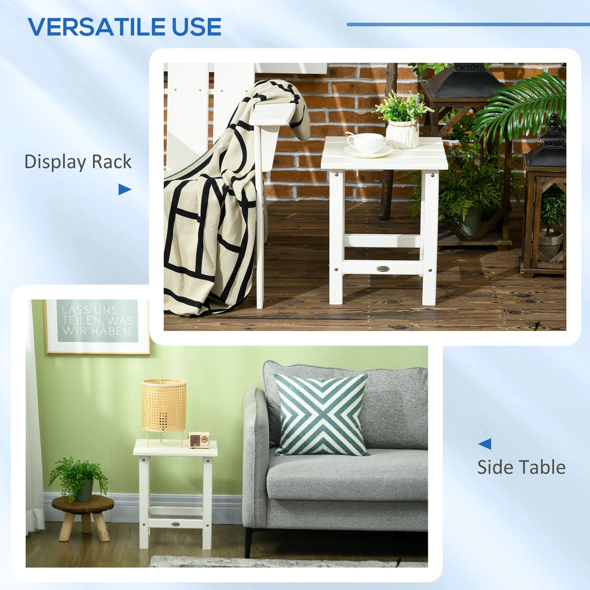Outsunny Modern Outdoor Patio Side Table For Backyard And Deck