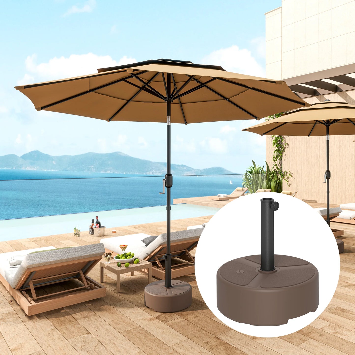 Heavy Duty Outdoor Umbrella Base Water Filled Stand