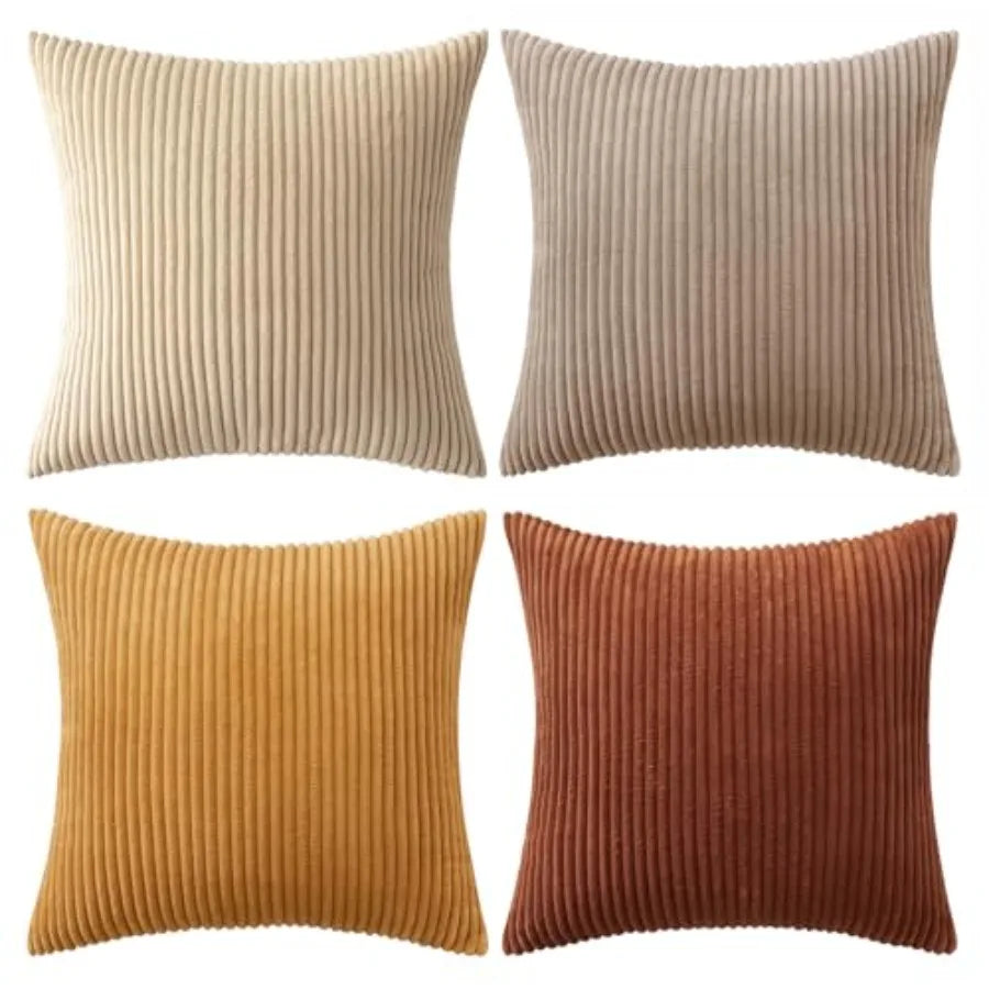 Modern Corduroy Farmhouse Throw Pillow Covers For Couch Decor