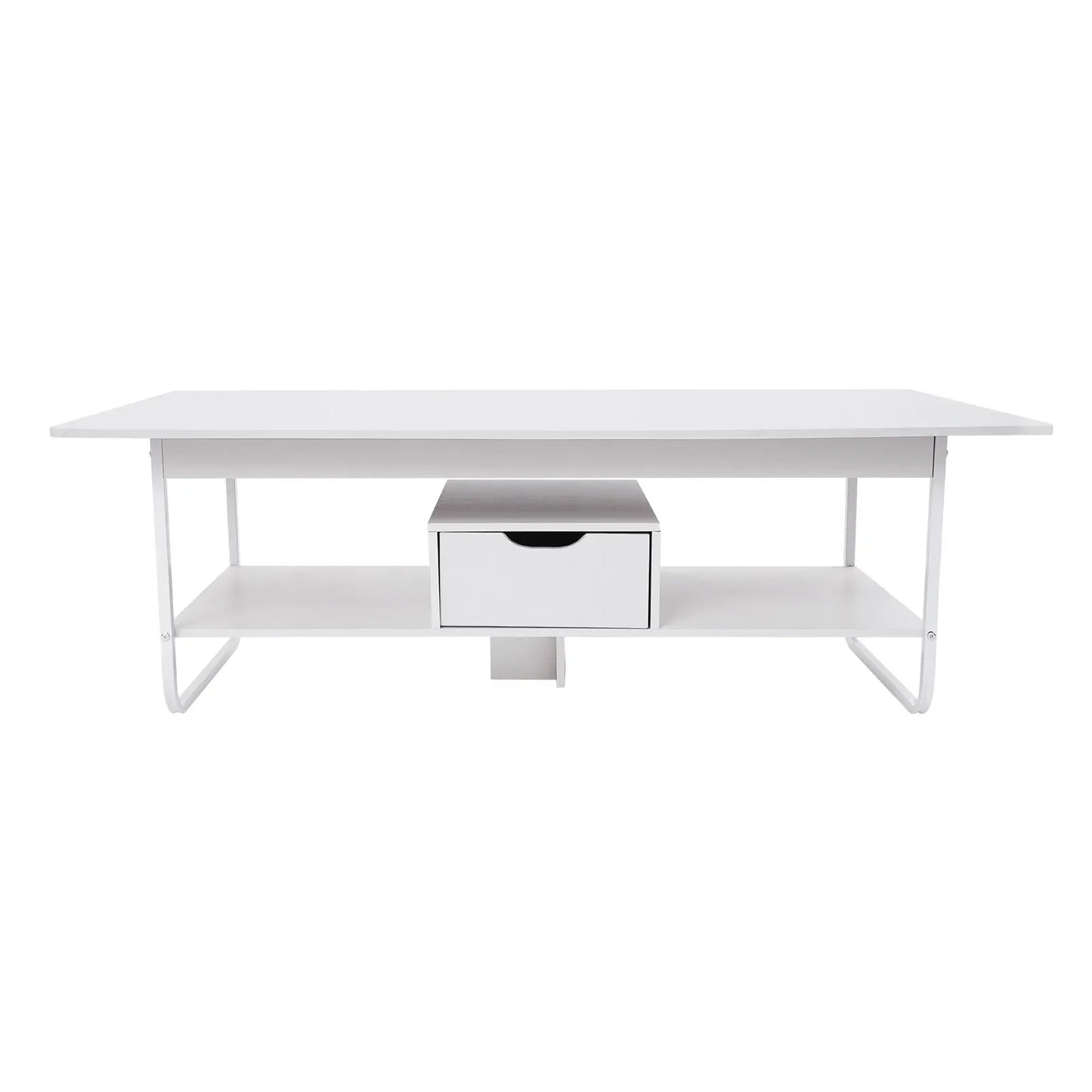 Modern Coffee Table With One Drawer And Two Tiers Wooden