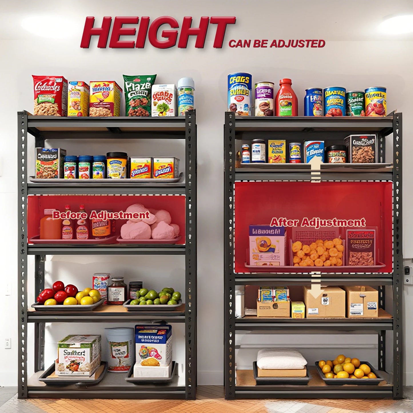 Heavy Duty Adjustable Garage Shelving Unit 2000 Lbs Capacity