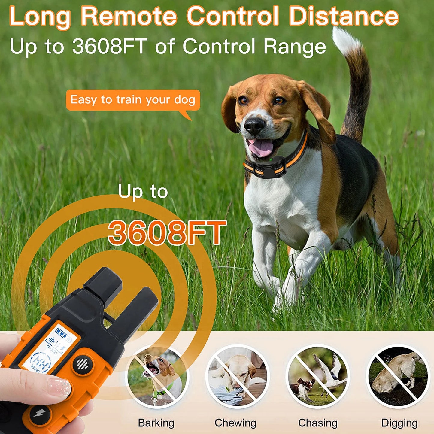 WXRPET Electric Dog Training Collar With Remote Control Waterproof Vibration