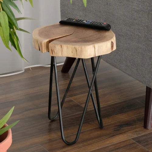 Rustic Contemporary Coffee Table With Iron Hairpin Legs Acacia Wood