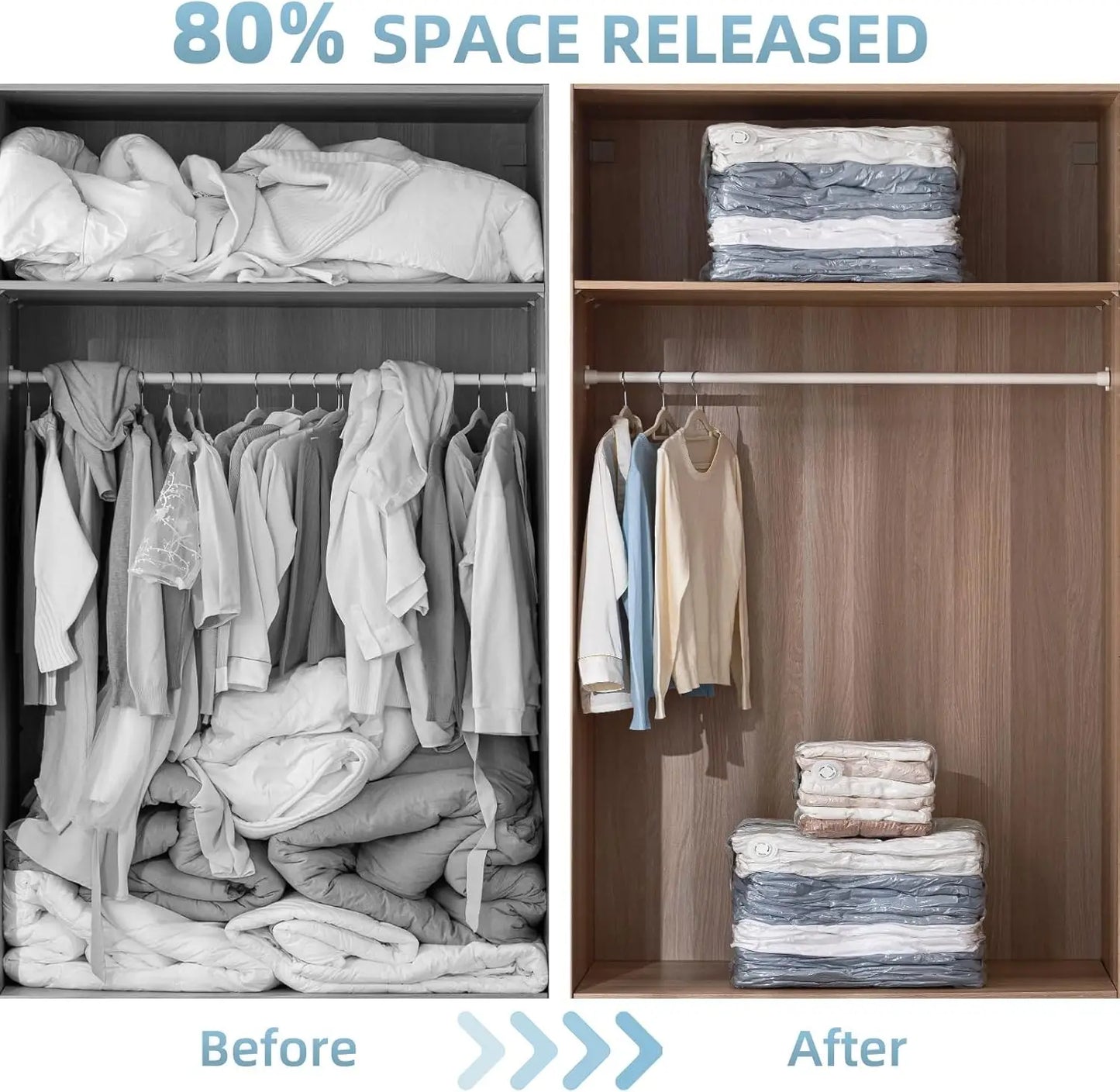 Vacuum Storage Bags for Clothing and Bedding Reusable