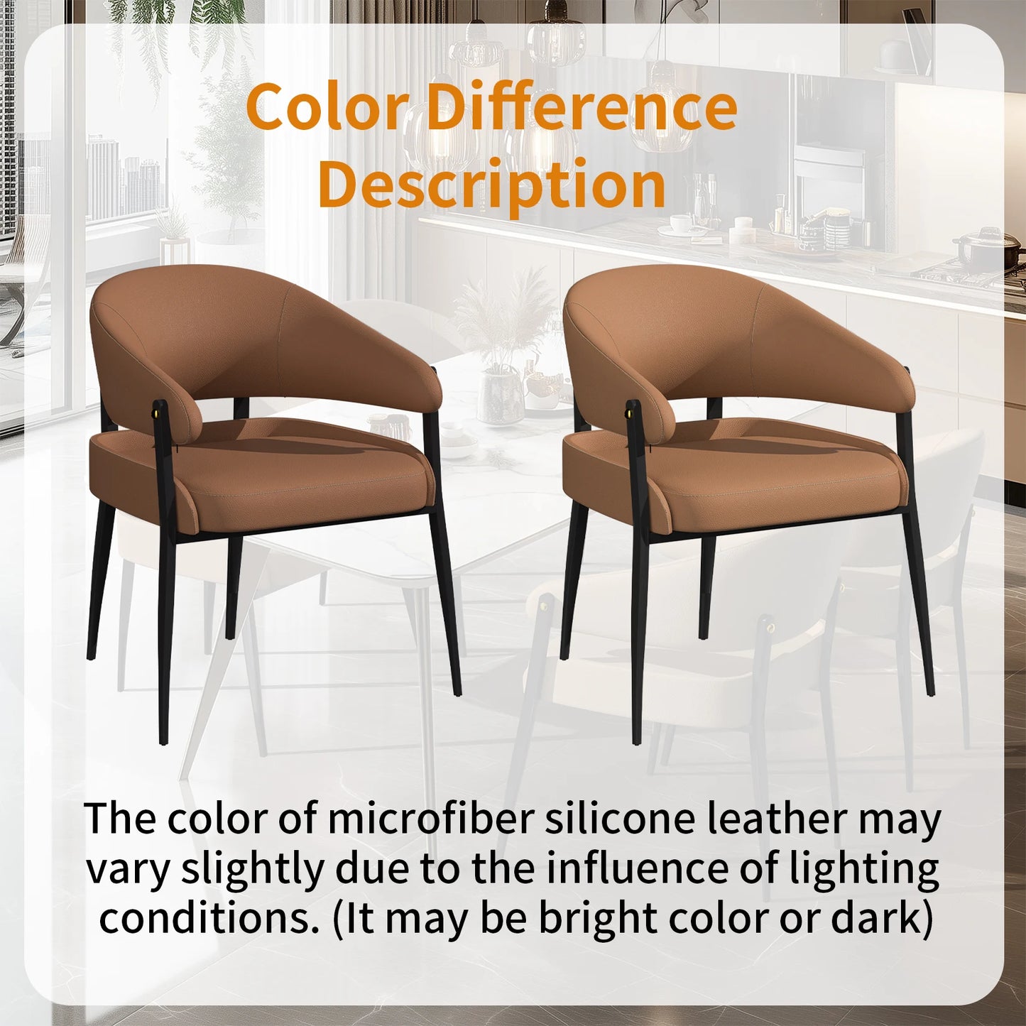Set Of 2 Microfiber Leather Dining Chairs Upholstered Home Office