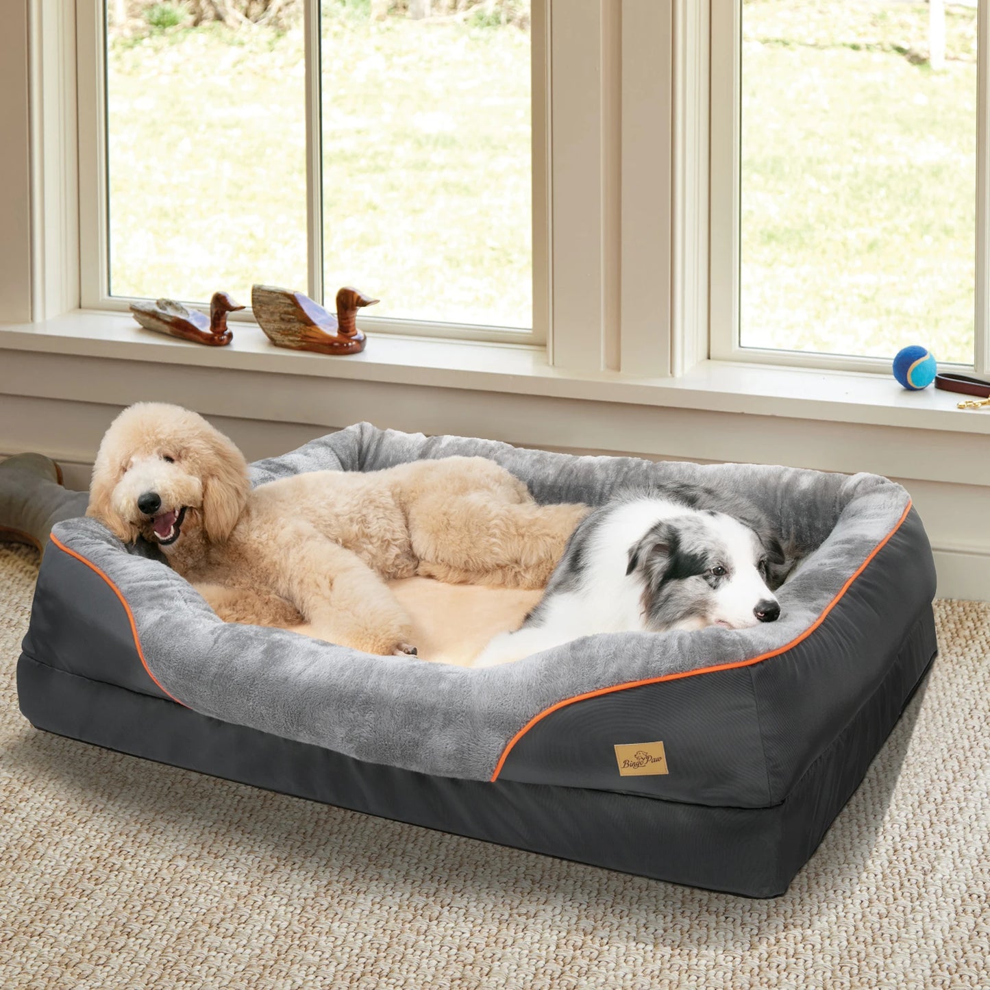 BINGOPAW Hypoallergenic Dog Bed With Removable Washable Cover Waterproof