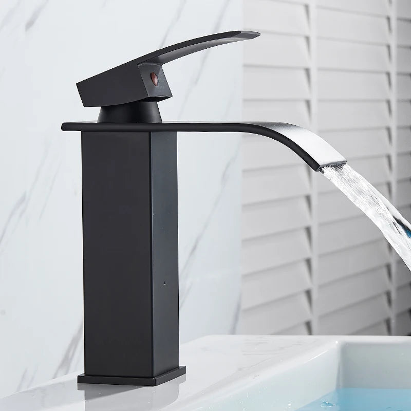 Saeuwtowy Single Handle Waterfall Bathroom Basin Faucet