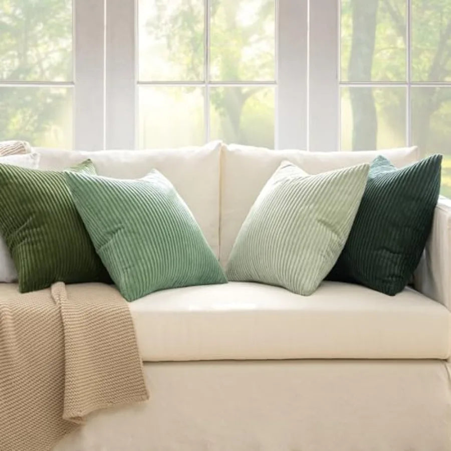 Modern Corduroy Farmhouse Throw Pillow Covers For Couch Decor