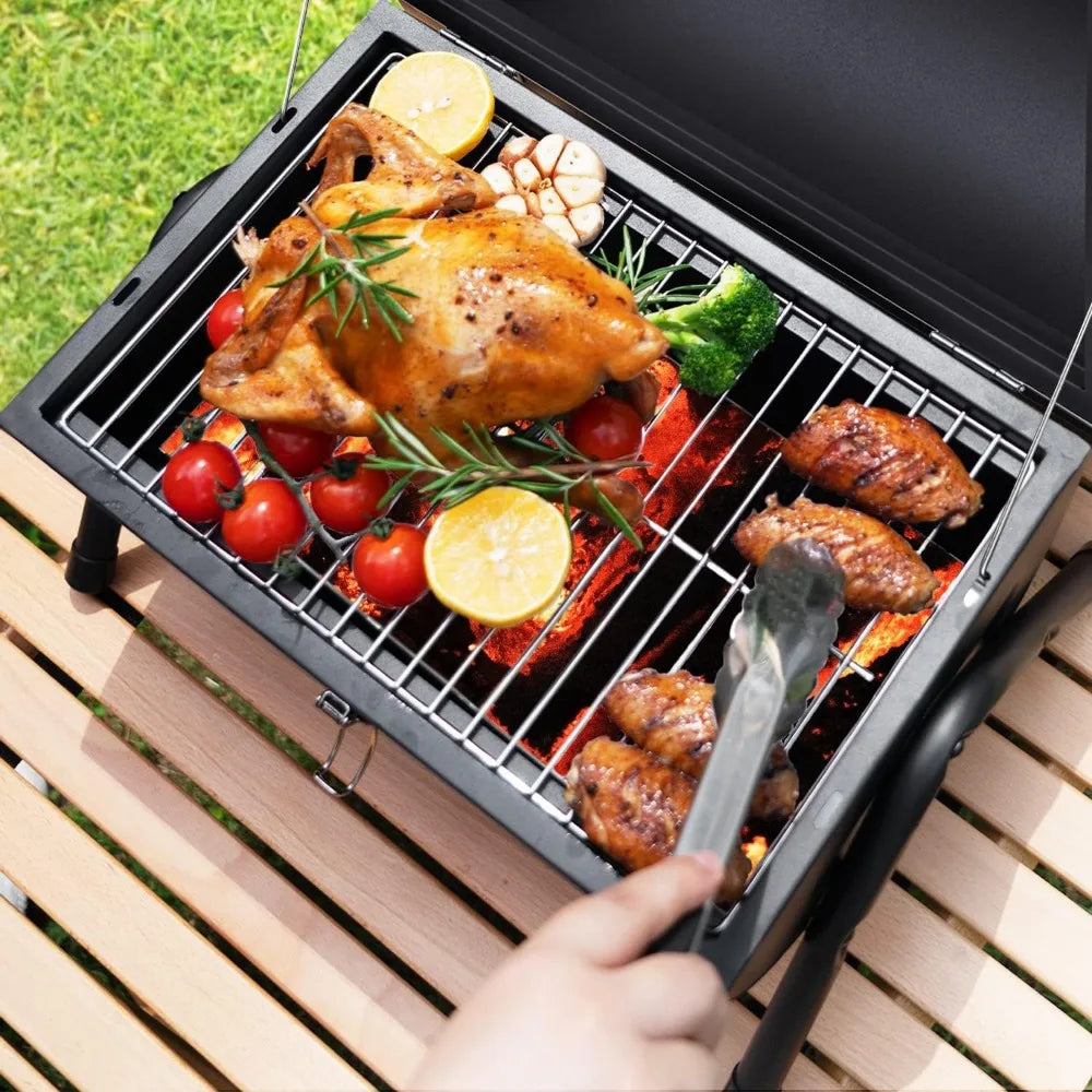NBVCX Portable Charcoal Tabletop Grill Smoker for Outdoor Camping