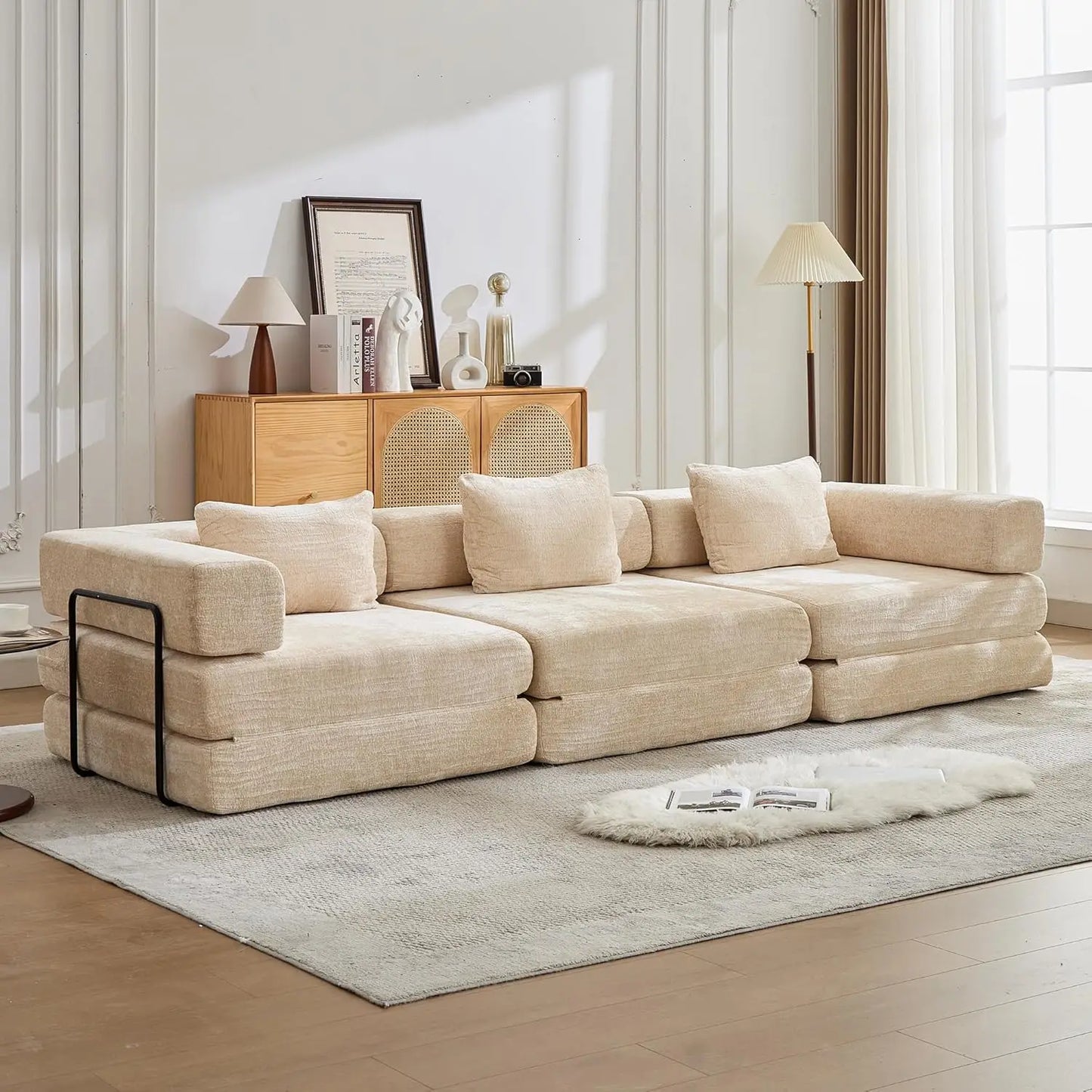 Convertible Sofa Bed With Pillows Corduroy Sleeper Sofa Frame