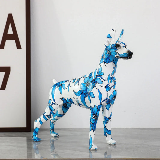 FLYuechun Ranan Resin Doberman Dog Statue Ornament For Home Decor