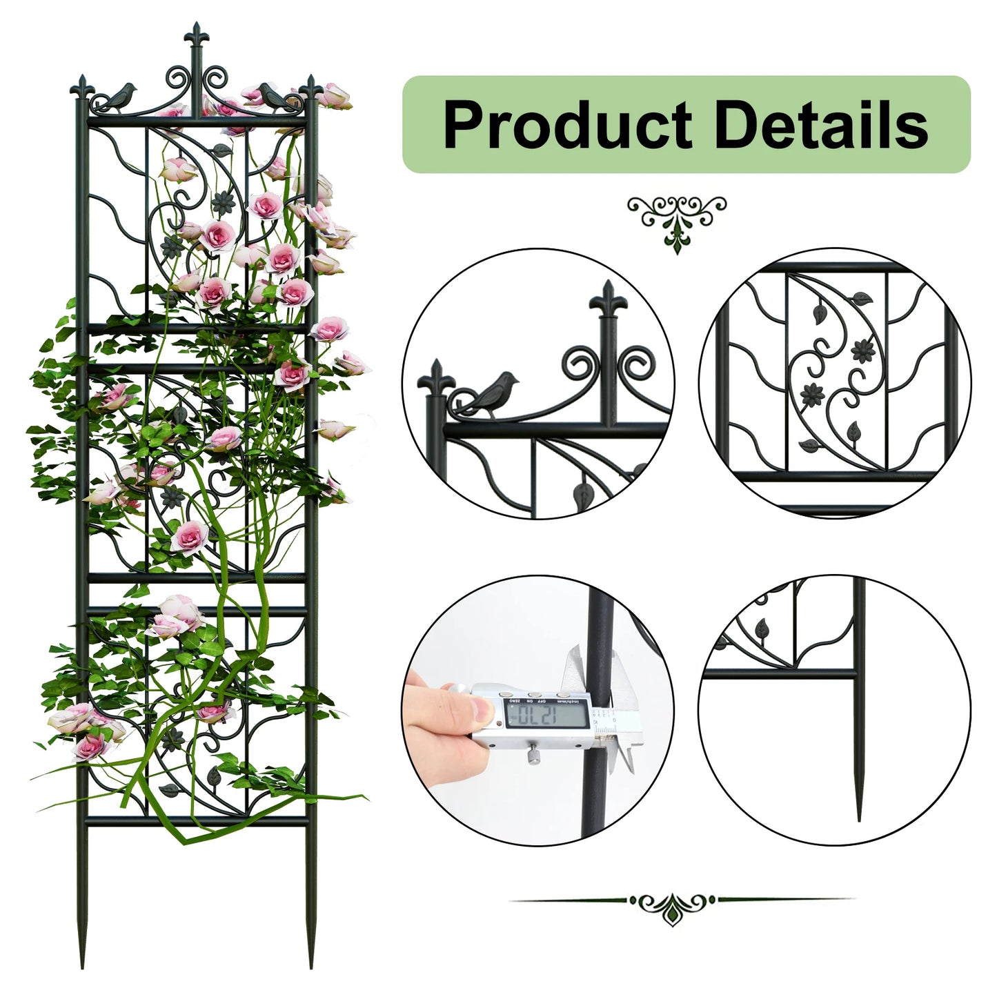 Wisfor Metal Garden Trellis 2 Pack For Outdoor Climbing Plants