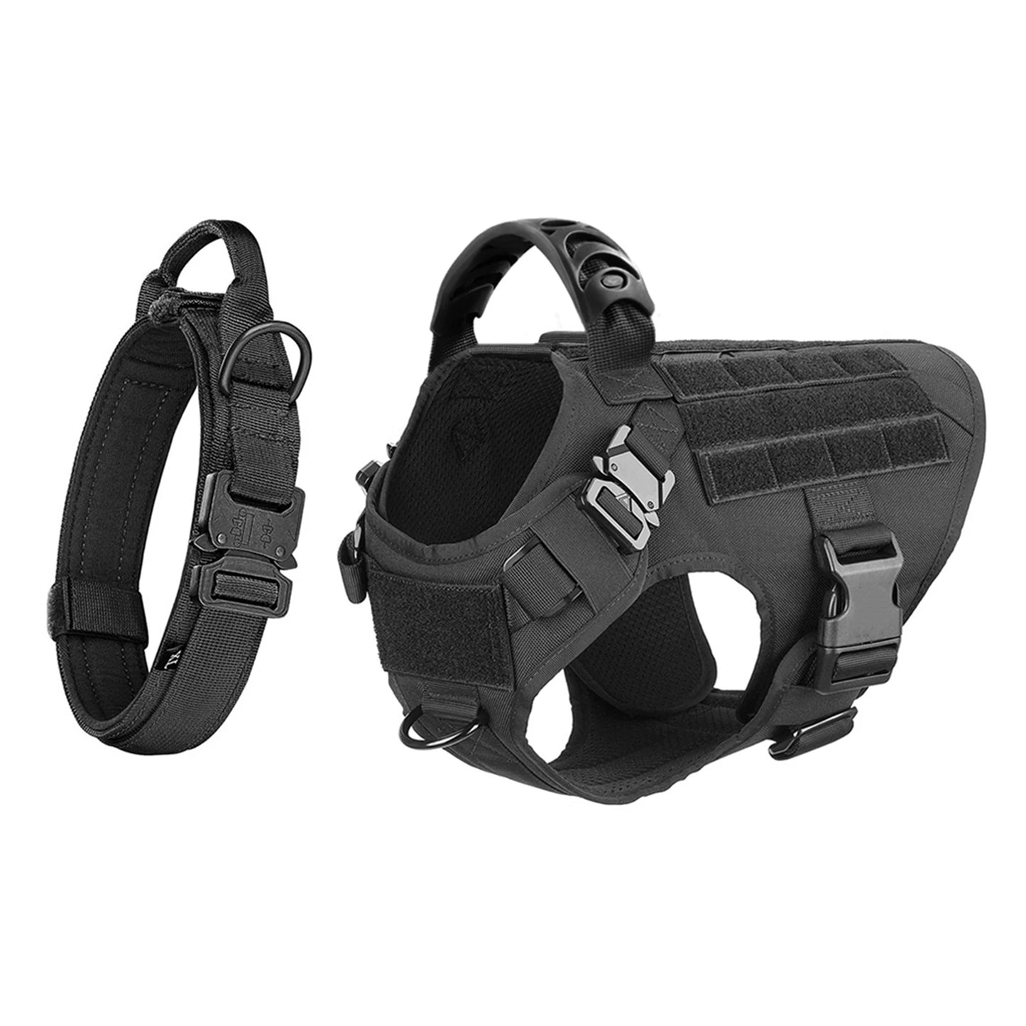 Durable Nylon Dog Harness And Collar Set For Outdoor Walking Training