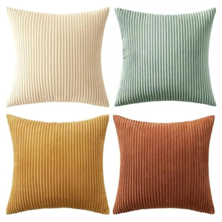Modern Corduroy Farmhouse Throw Pillow Covers For Couch Decor