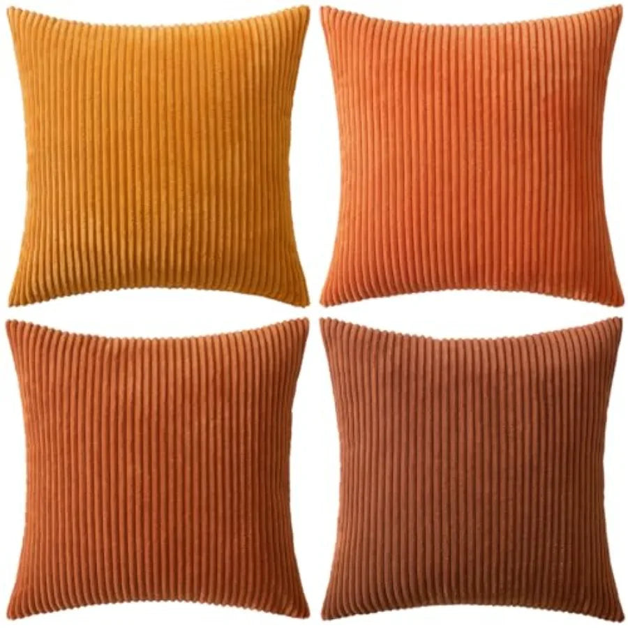 Modern Corduroy Farmhouse Throw Pillow Covers For Couch Decor