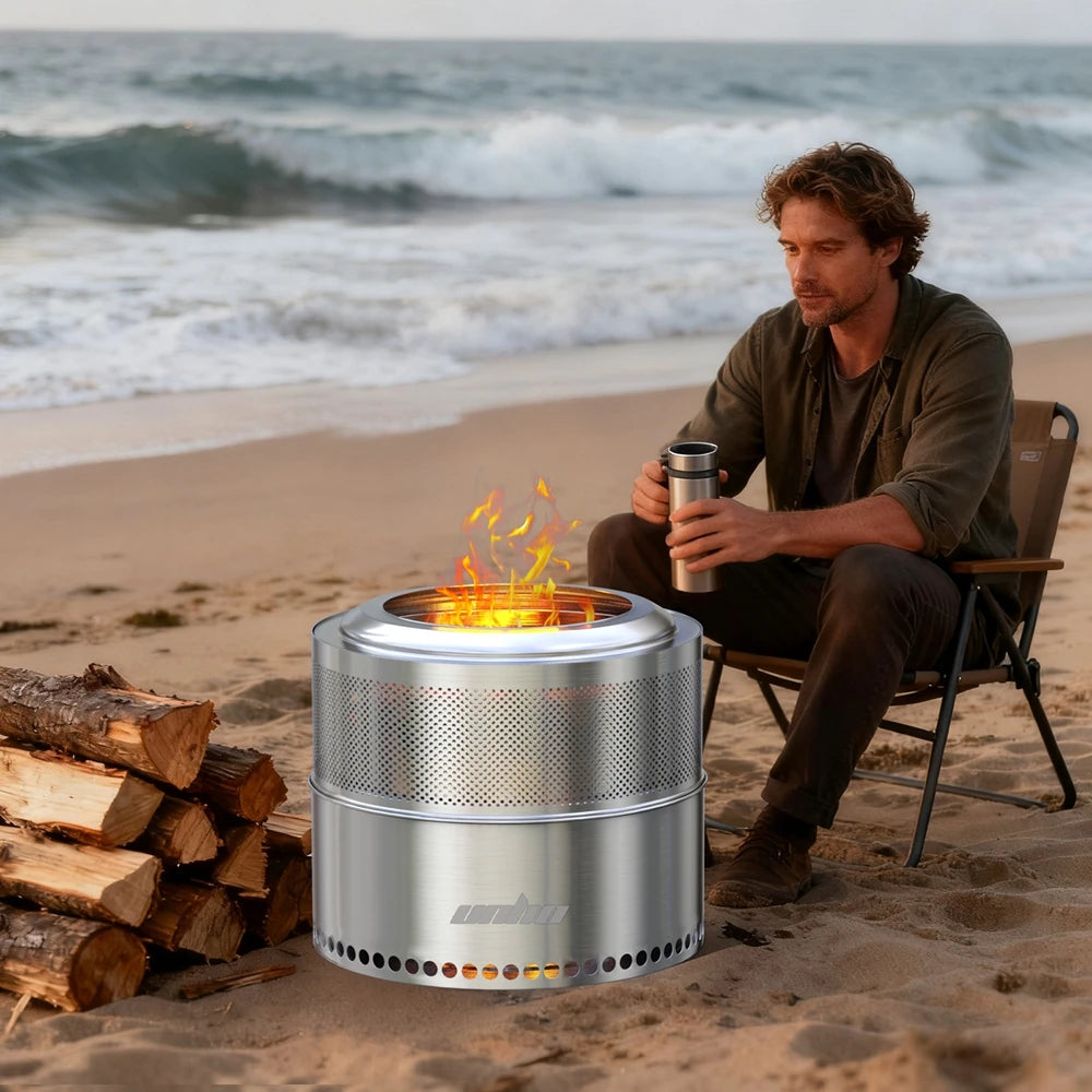 Smokeless Stainless Steel Outdoor Wood Burning Fire Pit