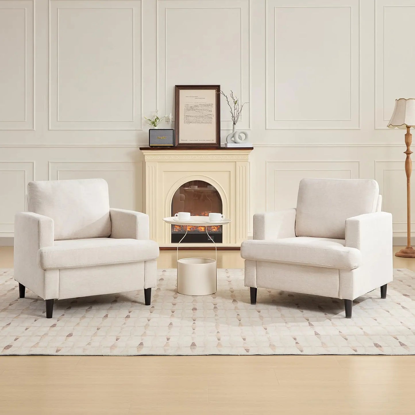 Modern Linen Upholstered Accent Chair For Living Room And Office