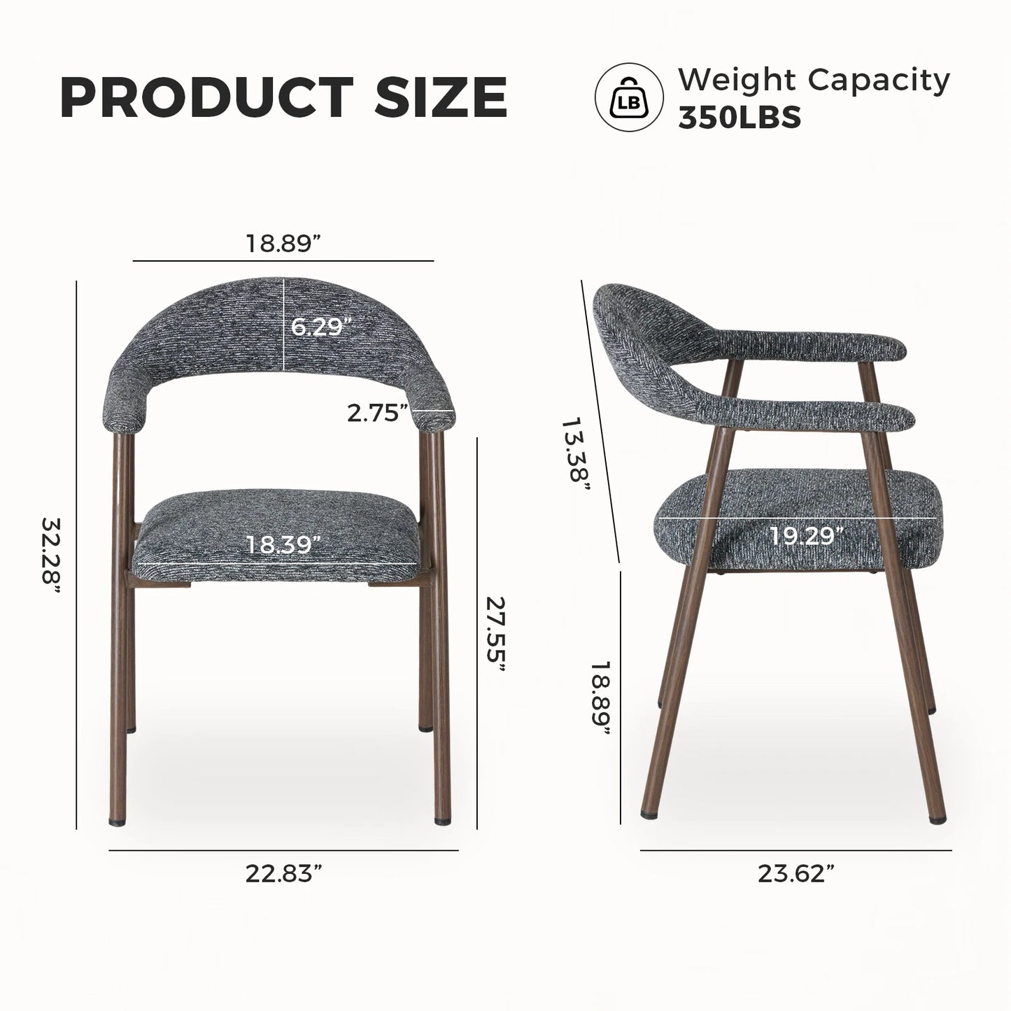 MCQ Ergonomic Backrest Office Chairs Set of Two Linen Fabric