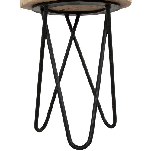 Rustic Contemporary Coffee Table With Iron Hairpin Legs Acacia Wood