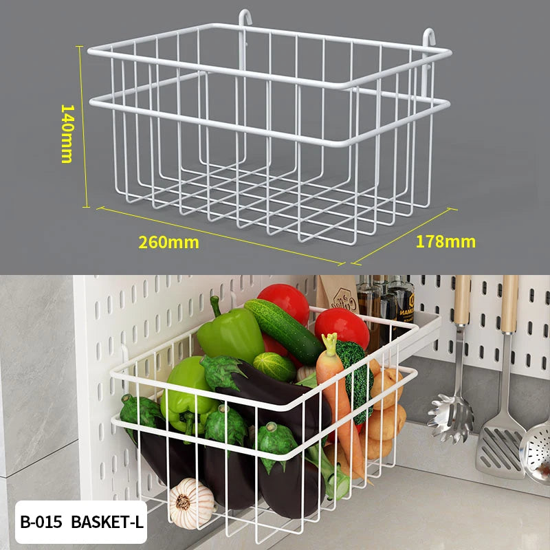 Wall Mounted Pegboard Organizer With Shelves For Desk Accessories
