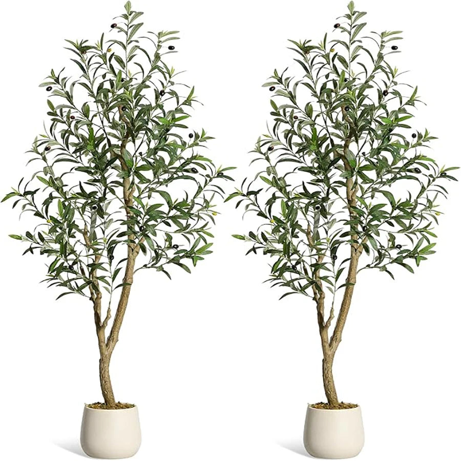 HiMISS Olive Trees Artificial Indoor Faux Silk Plant In Pot