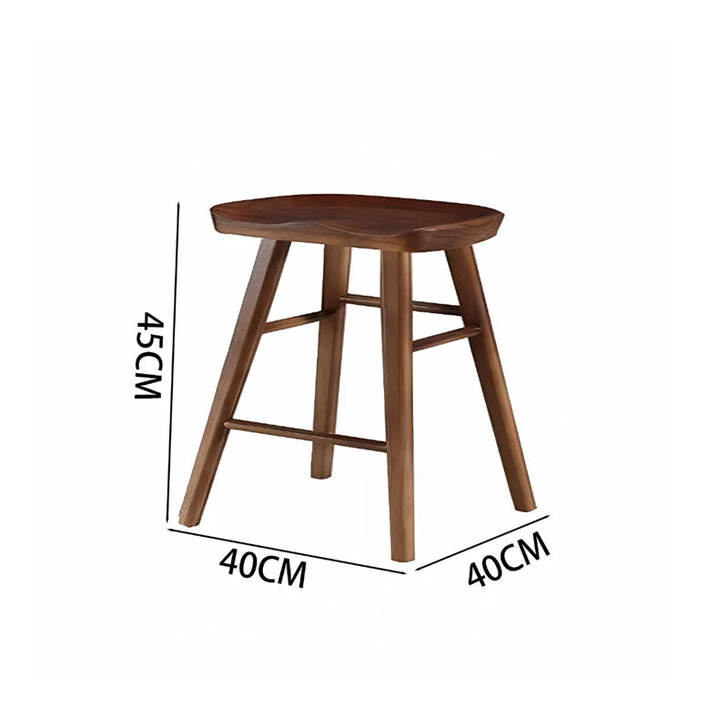 Modern Minimalist Solid Wood Bar Stool for Home and Business