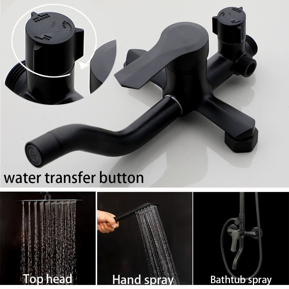 Kemaidi Rainfall Shower Faucet Single Lever Bathtub Mixer With Shelf