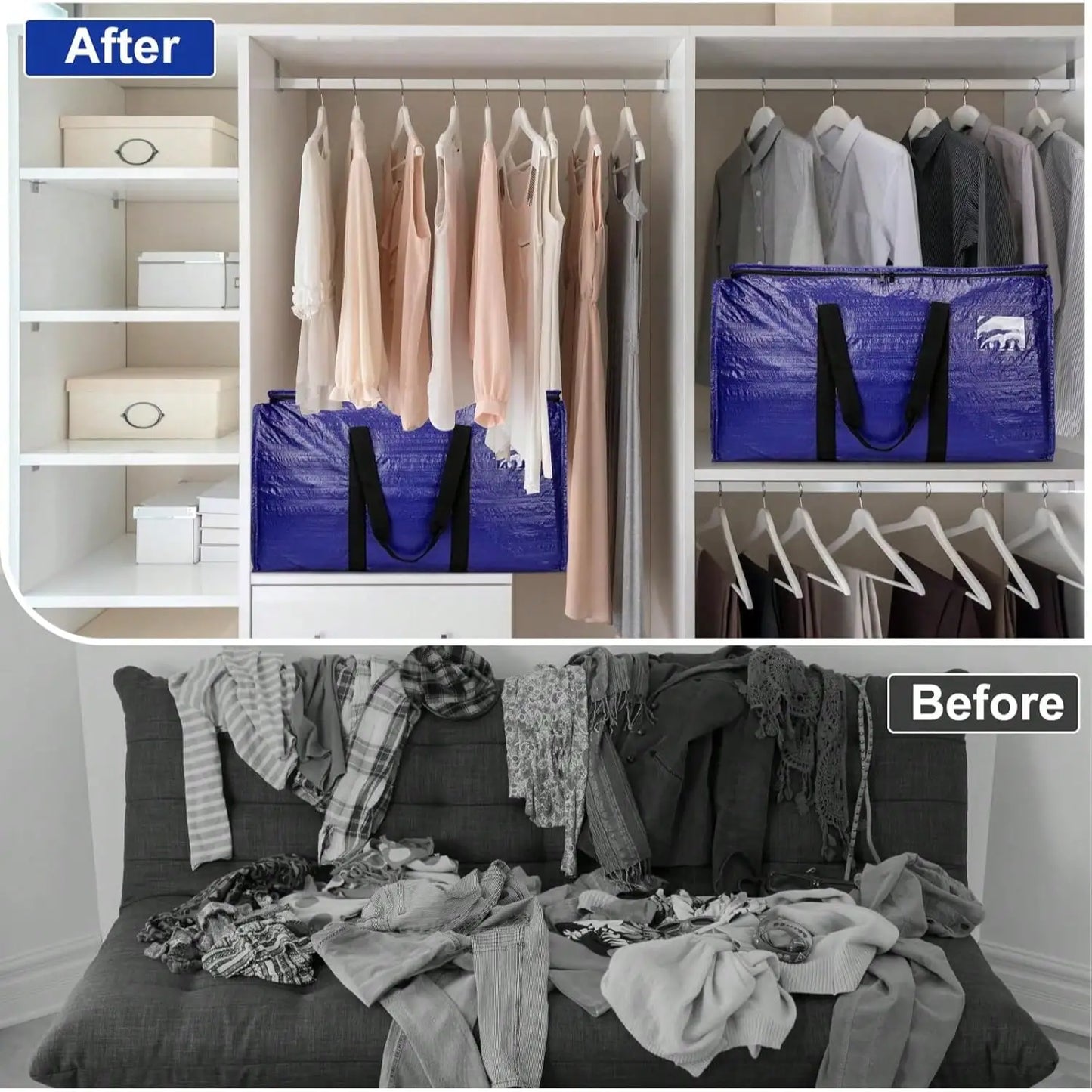 Heavy Duty Moving And Storage Bags With Backpack Straps Zippers And Handles