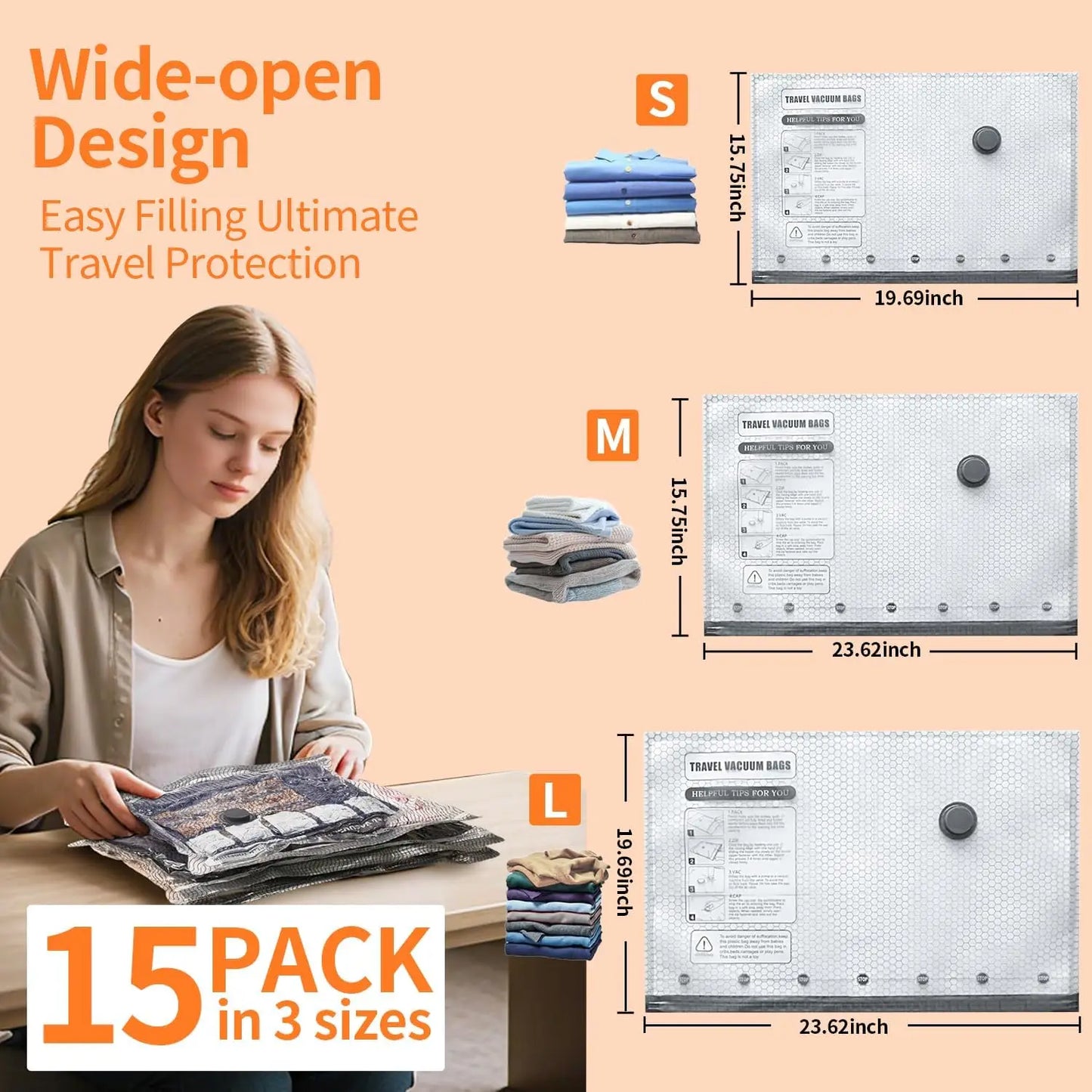 Vacuum Storage Bags With Electric Pump for Travel and Home