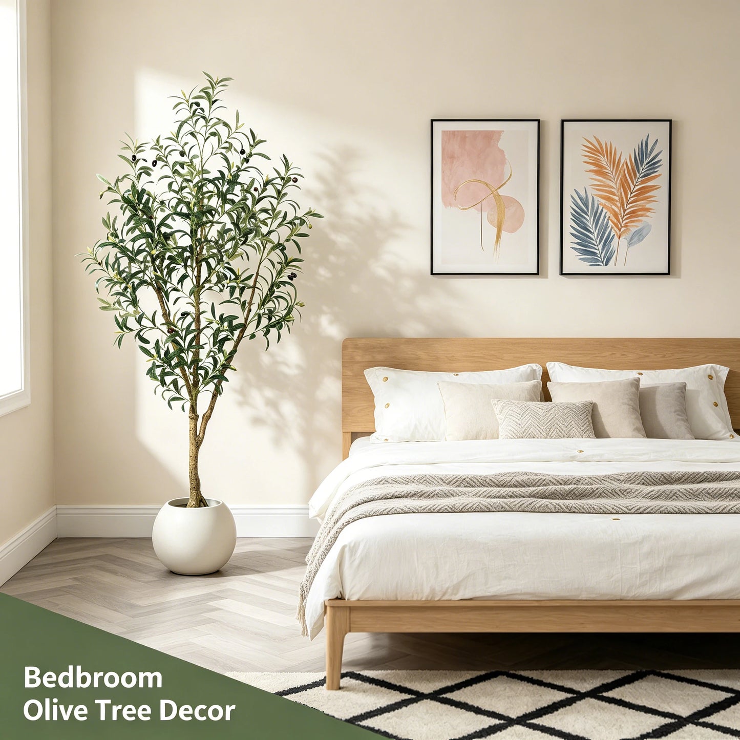 Olitree CN Olive Tree Artificial Indoor Plant With Wood Trunk
