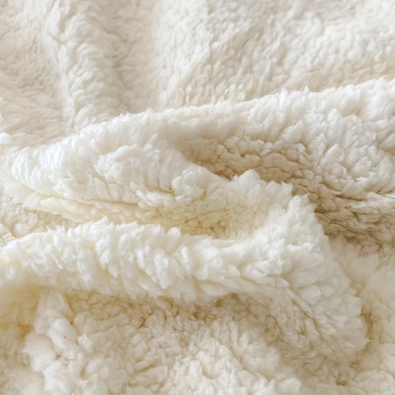 KDV Plush Fleece Double Layer Multifunctional Blanket Diamond Striped Throw