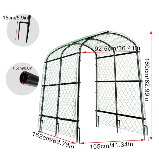 Wisfor U Shaped Metal Tall Garden Plant Trellis for Climbing Vegetables