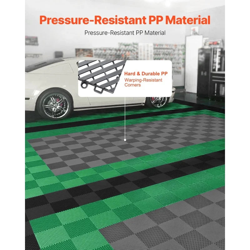 Interlocking Drainage Mat 50 Piece Non Slip PP Floor Tiles For Garage