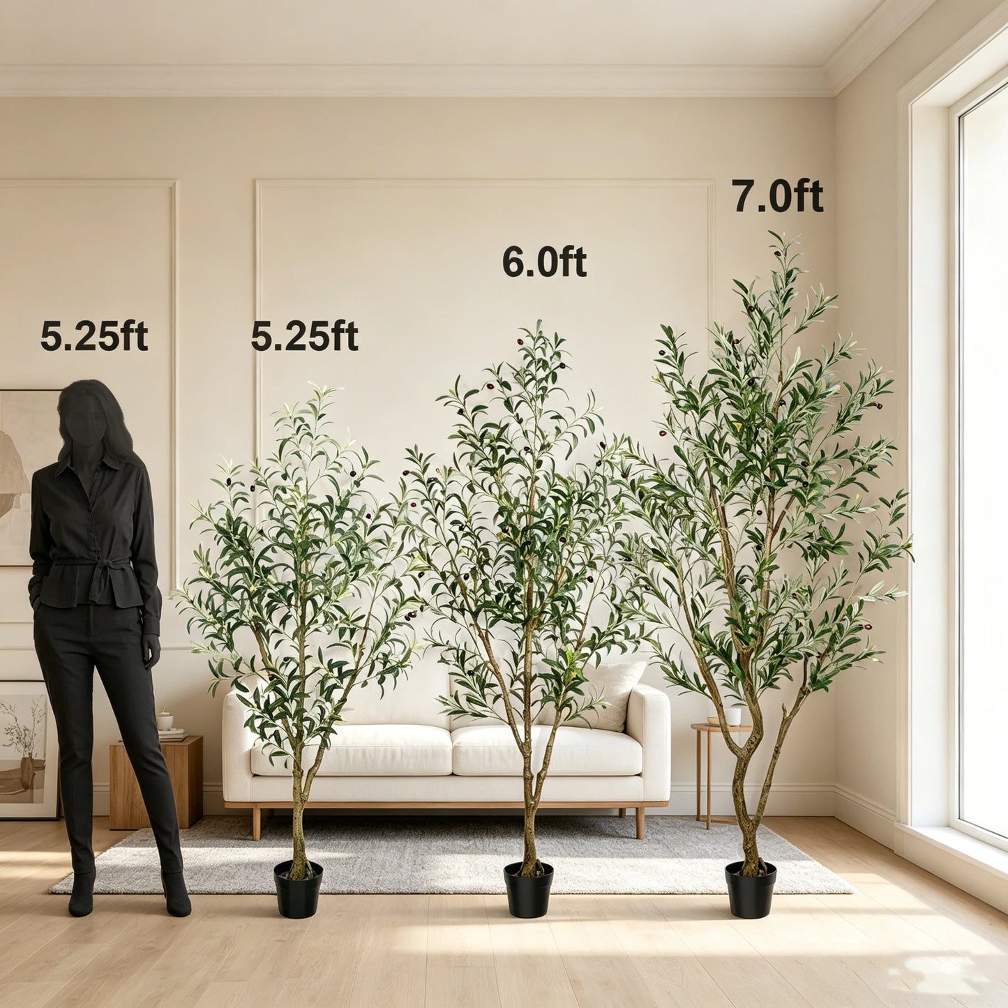 Olitree CN Olive Tree Artificial Indoor Plant With Wood Trunk