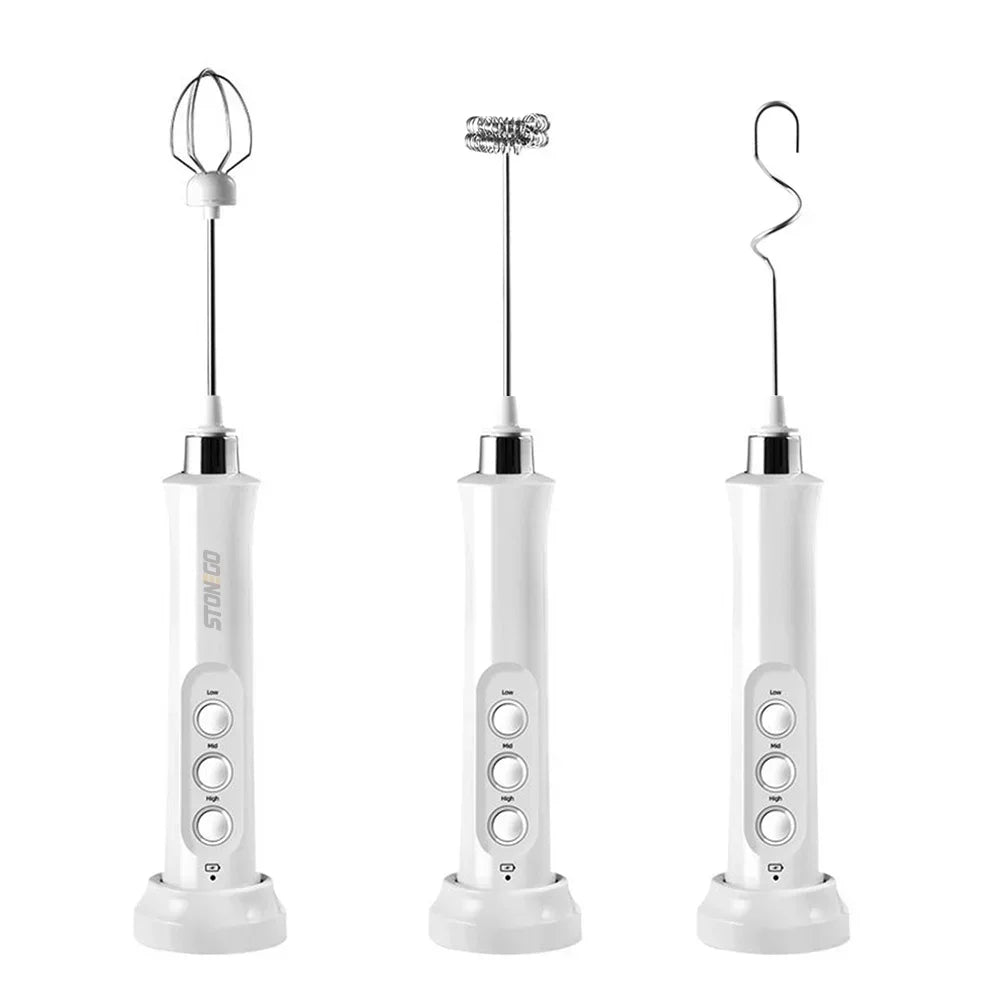 Stonego USB Rechargeable Milk Frother With Stainless Steel Whisk