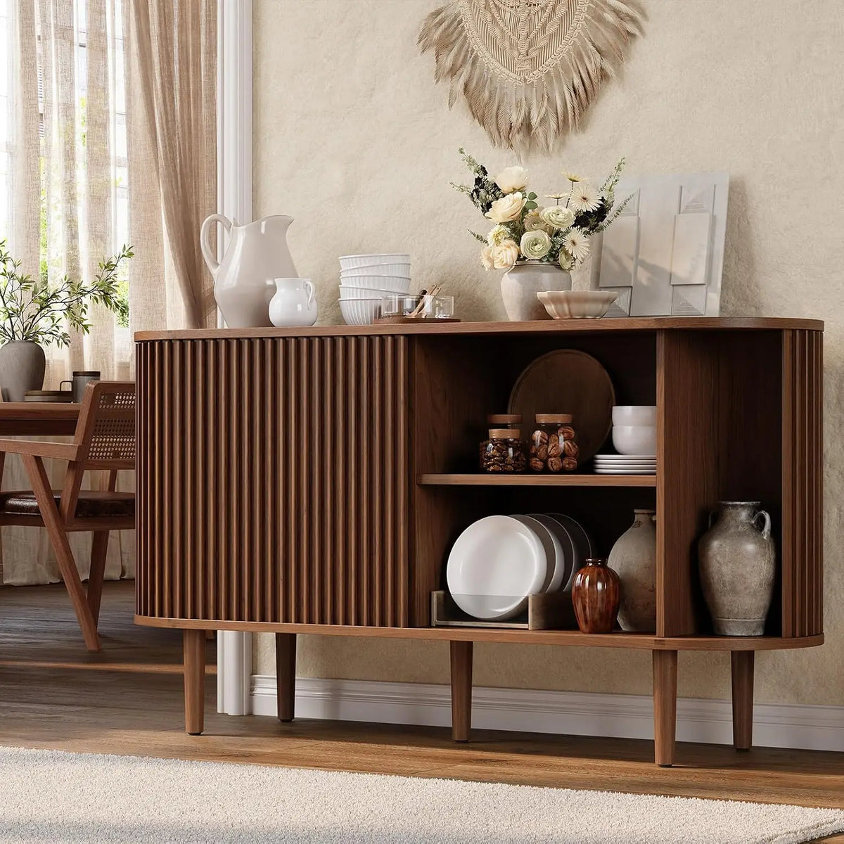 ONBRILL Mid Century Modern Sideboard Cabinet Buffet Storage