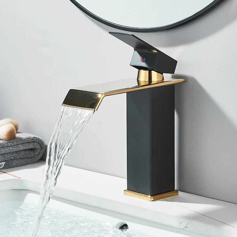 Saeuwtowy Single Handle Waterfall Bathroom Basin Faucet