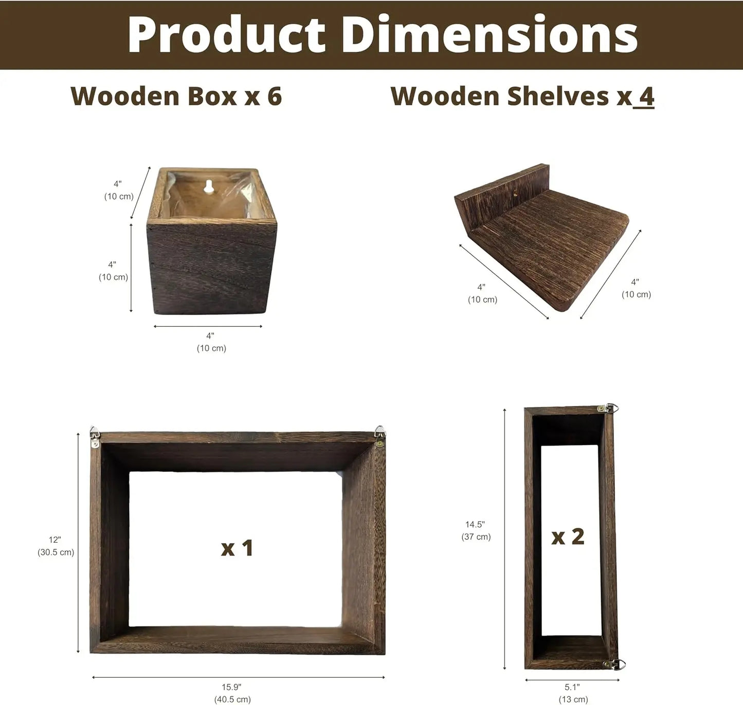 Wooden Floating Shelves 13-Piece Set For Indoor Plants And Decor