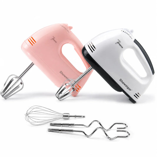 Portable Electric Handheld Mixer With 5 Stainless Steel Attachments