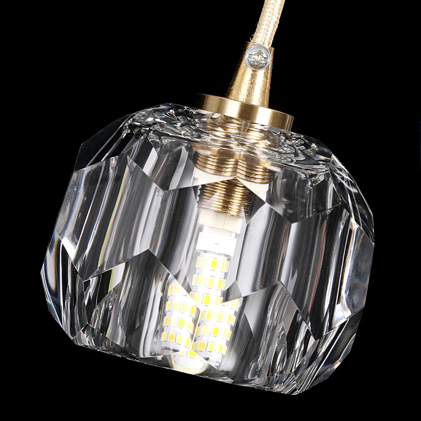 GreeLustr Modern Led Crystal Cluster Chandelier Pendant Light