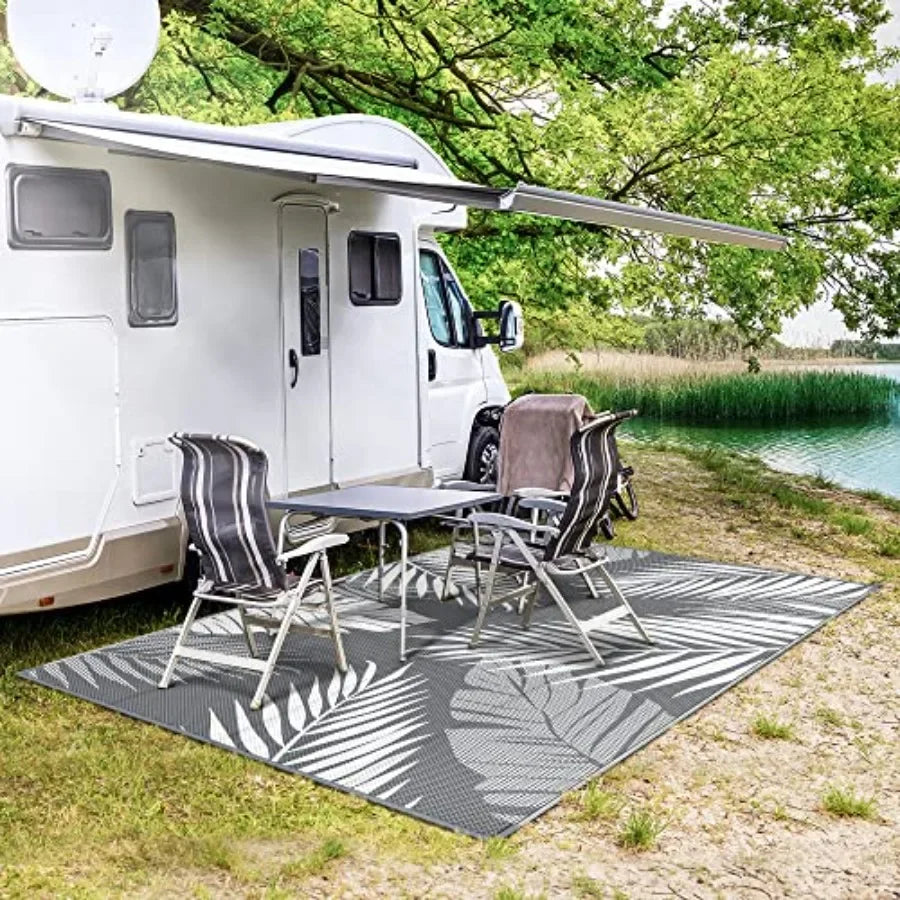 Outdoor Rug Waterproof for Patios Clearance, Reversible Plastic Straw Camping Carpet, Large Area Rugs Mats for RV, Picnic, Back