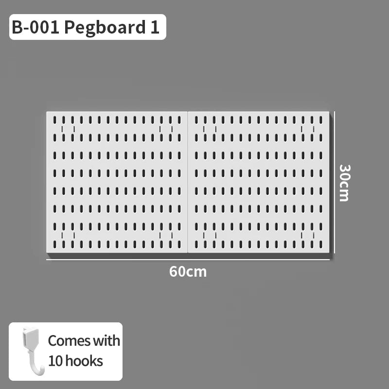 Wall Mounted Pegboard Organizer With Shelves For Desk Accessories