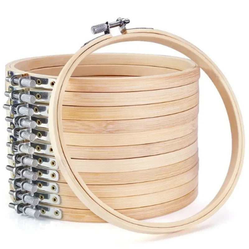 Wooden Embroidery Hoops Set Bamboo Frames For DIY Cross Stitch