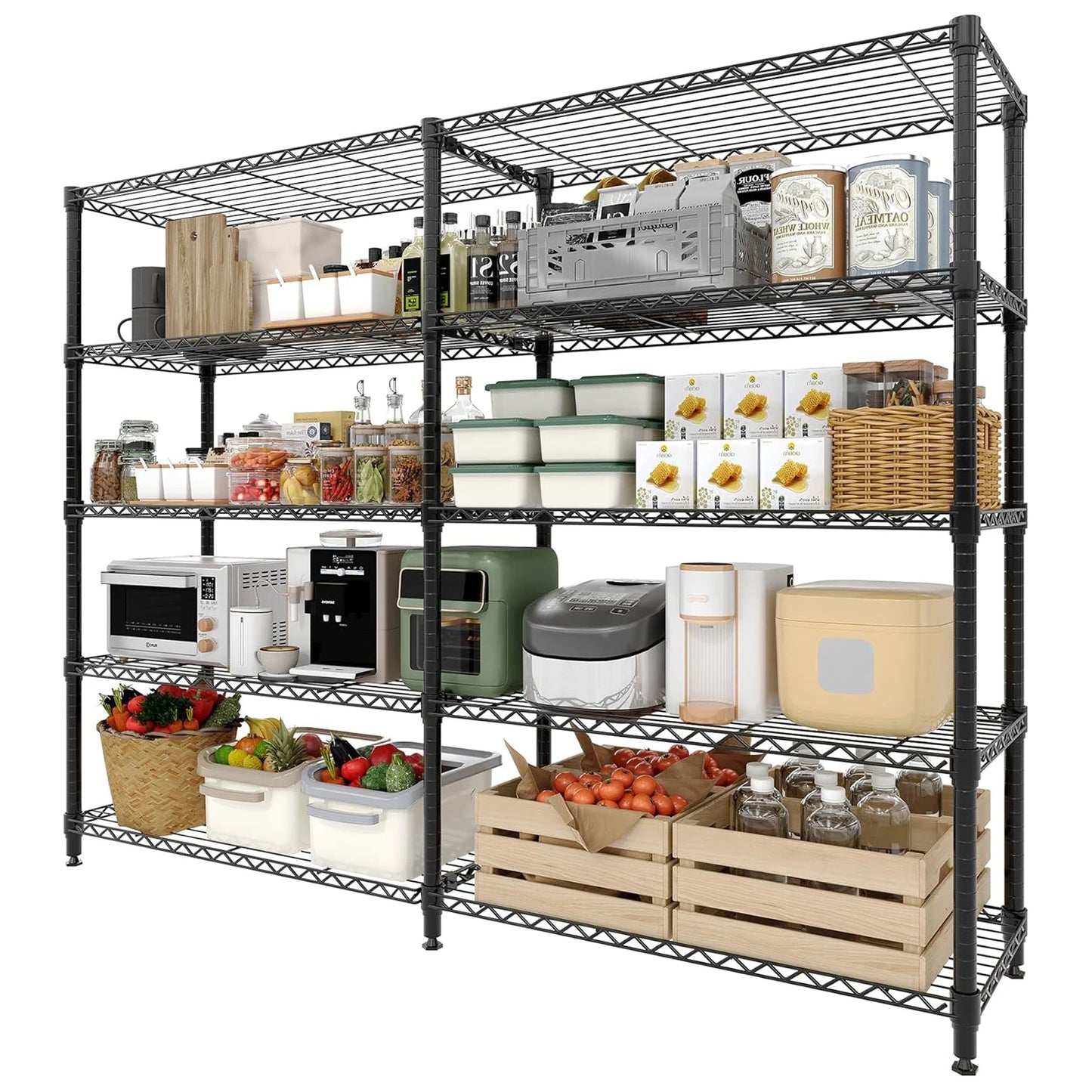 TWISTER.CK Heavy Duty 5 Tier Metal Shelving Unit For Kitchen Garage