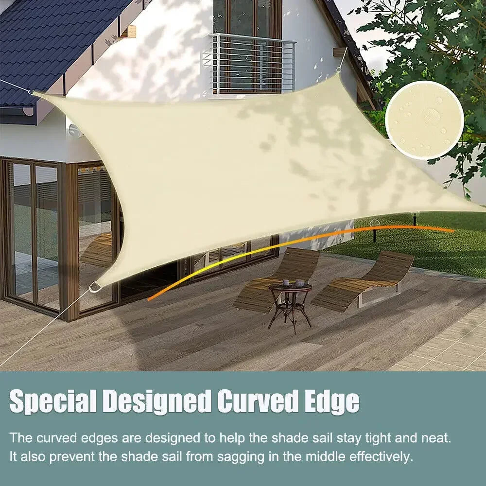 Waterproof Shade Sail Outdoor Sun Shelter Canopy For Patio Garden