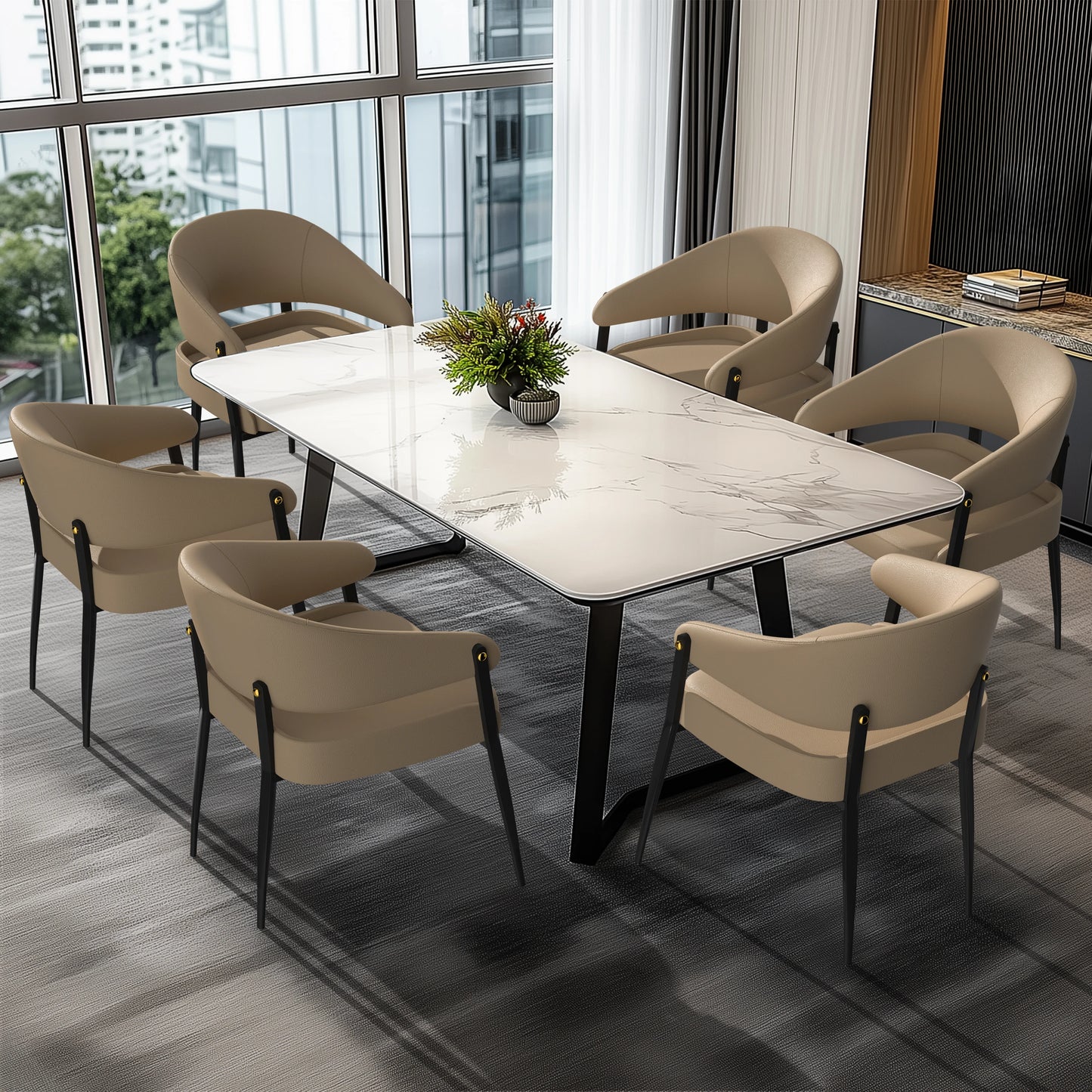 Set Of 2 Microfiber Leather Dining Chairs Upholstered Home Office