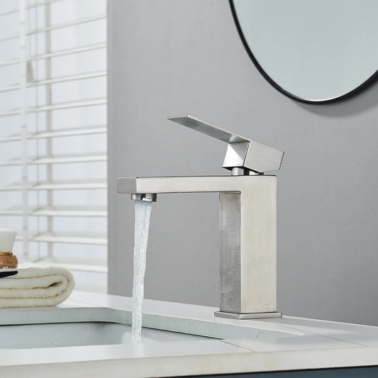 Onyzpily Stainless Steel Deck Mounted Bathroom Basin Faucet