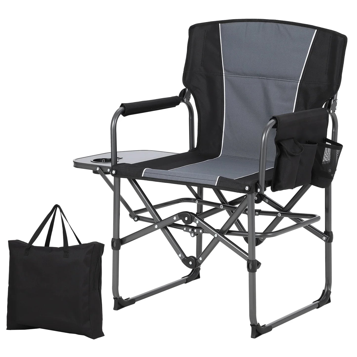 HiMISS Folding Directors Chair For Adults With Cup Holder